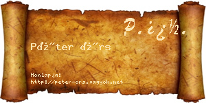 Péter Örs névjegykártya