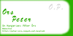 ors peter business card